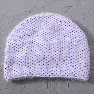 Wholesale Winter Thick Warm Double Layer Mesh Angora Long Hair Women Knitted Beanie Slouchy
