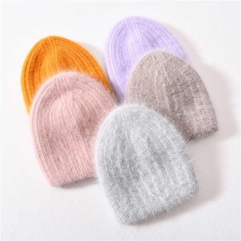 Factory Wholesale Custom Label Bulk Fashion Charm Soft Cuffed Striped Blank Unisex Long Hair Thick Knit Beanies