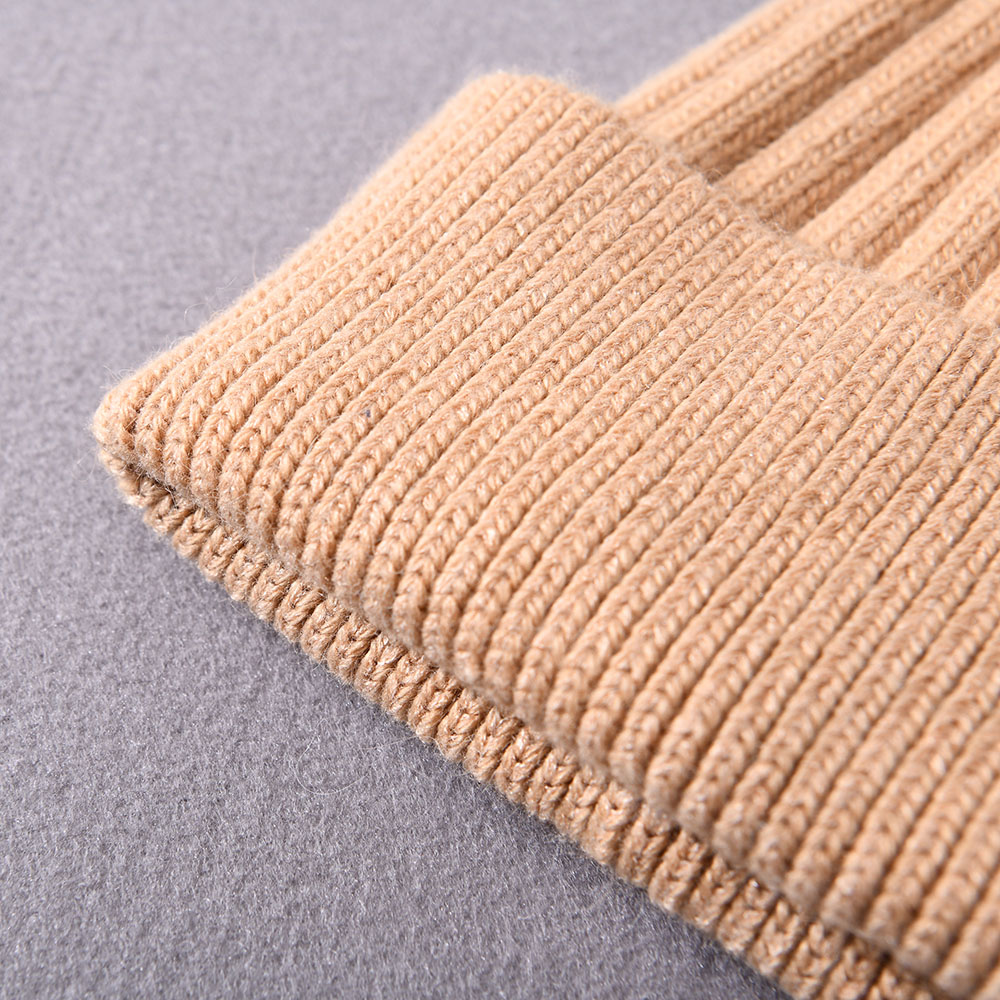 Wholesale Children Autumn Warm Solid Color Unisex Knitted Beanie Hat Striped Casual Winter Chunky Beanie Kids