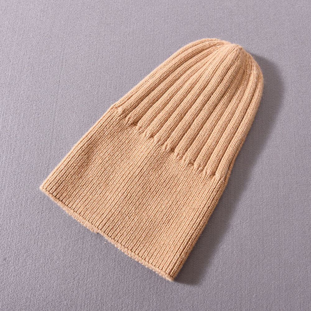 Wholesale Children Autumn Warm Solid Color Unisex Knitted Beanie Hat Striped Casual Winter Chunky Beanie Kids