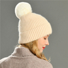 Winter Female Beanie Hat Wholesale Stretchy Chunky Angora Thick Ribbed Warm Knitted Beanie