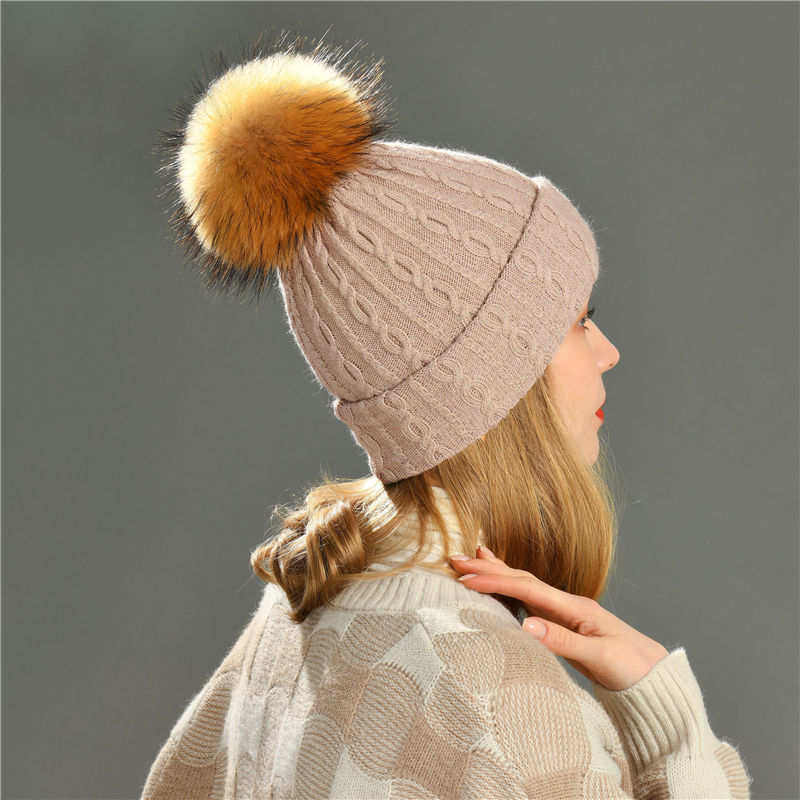 Wholesale Winter Soft Angora Knit Beanies Hat Scarf Winter Multipurpose Hats Scarves for Adults Female 