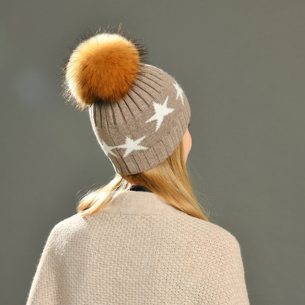 New Fashion Style Winter Hat High Quality Custom Angora Knitted Beanie Winter Hats For Female 