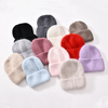 Winter Women Warm High Quality Stretchy Chunky Detachable Angora Knitted Thick Ribbed Beanie Hats 