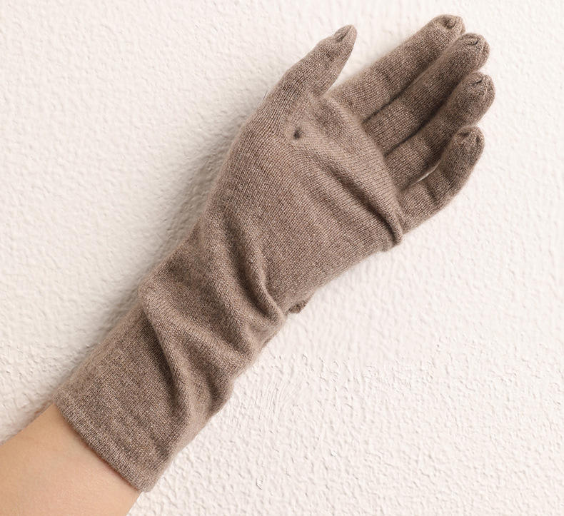 Wholesale Long Arm Soft Stretchy Custom Logo Warm Winter Gloves New Fashion Women Cashmere Gloves & Mittens