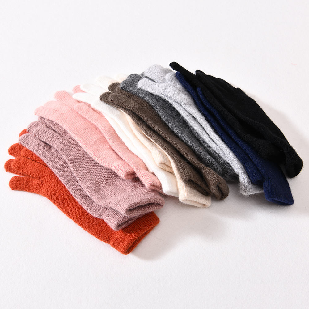 Female Stretch Knit Gloves Mittens Winter Warm Accessories Wool Women Winter Gloves Knitted