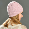 OEM ODM Twist Cashmere Knitted Winter Beanie Hats Winter Double Layer Women Custom Cashmere Beanies Wholesale