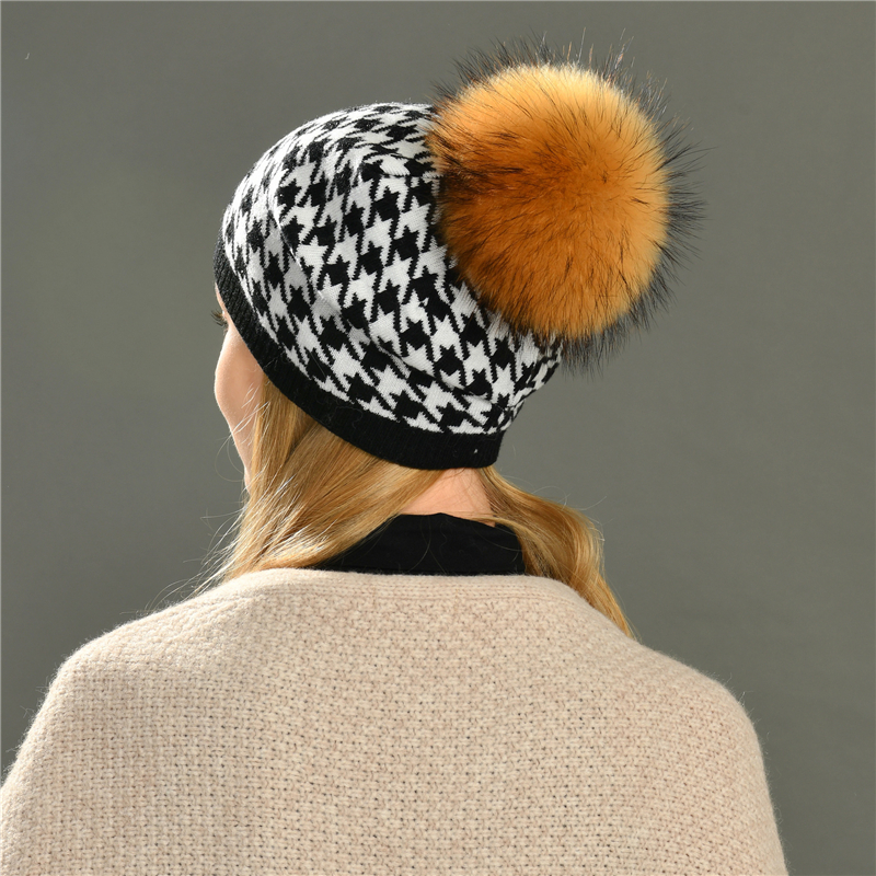 Unisex Winter Warm Hat Cap Skull Wool Knitted Beanie Wholesale Wool Beanie Custom Plaid Winter Knitted Beanies Hat