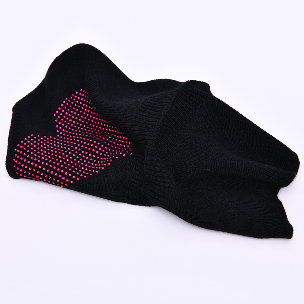 Wholesale Winter Rhinestone Wool Knitted Beanie Custom Women Winter Heart Rhinestone Wool Slouch Beanie