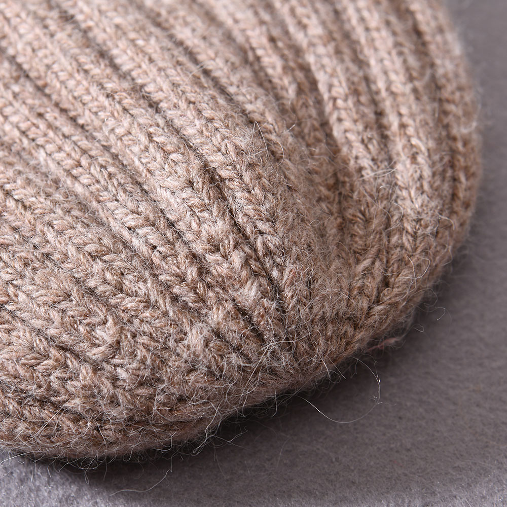 Designer Cute Baby Hat High Quality Angora Knitted Solid Color Striped Thick Warm Chunky Knit Kids Beanies