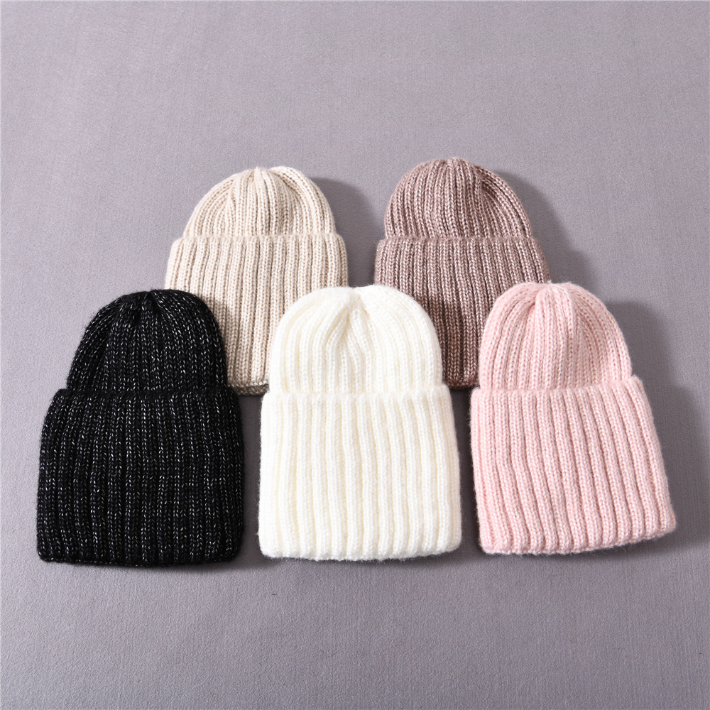 Wholesale Winter Warm Soft Acrylic beanie Knitted Hats Ladies Girls New Fashion High Quality Acrylic Thick Beanie Hat 
