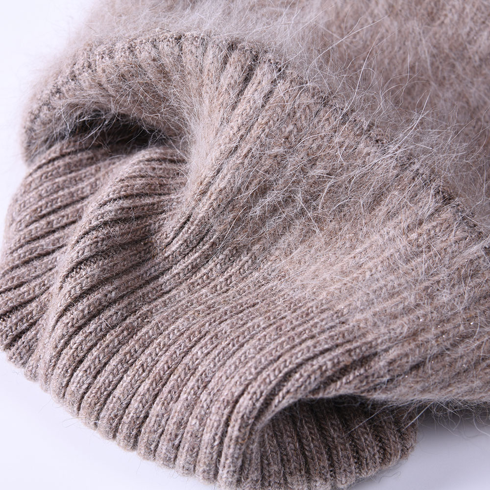 Winter Women Fur Ball Pompom Beanies Caps High Quality Angora Long Hair Beanie Hats 