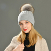 Fashion Winter Hats Fur Pom Pom Detachable Classic Unisex Angora Knitted Beanie Warm Hats 