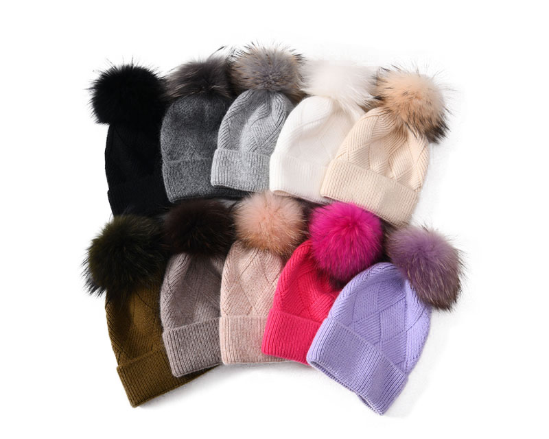 Wholesale Blank Winter Beanies High Quality Rhombus Soft Classic Unisex Cashmere Waffle Knit Beanie