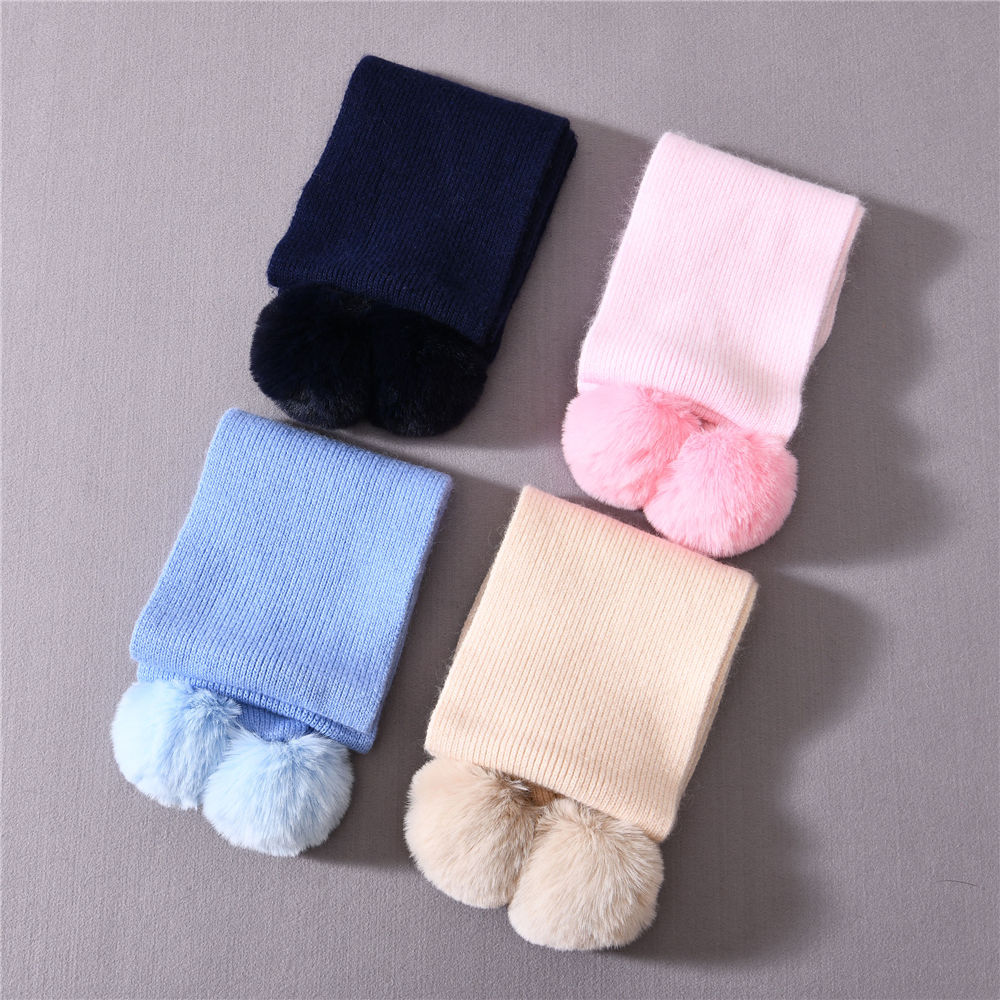 Wool Cashmere Knitted Scarf Baby Children Wholesale Oem Spring Autumn Long Style Winter Kids Scarves Knitted