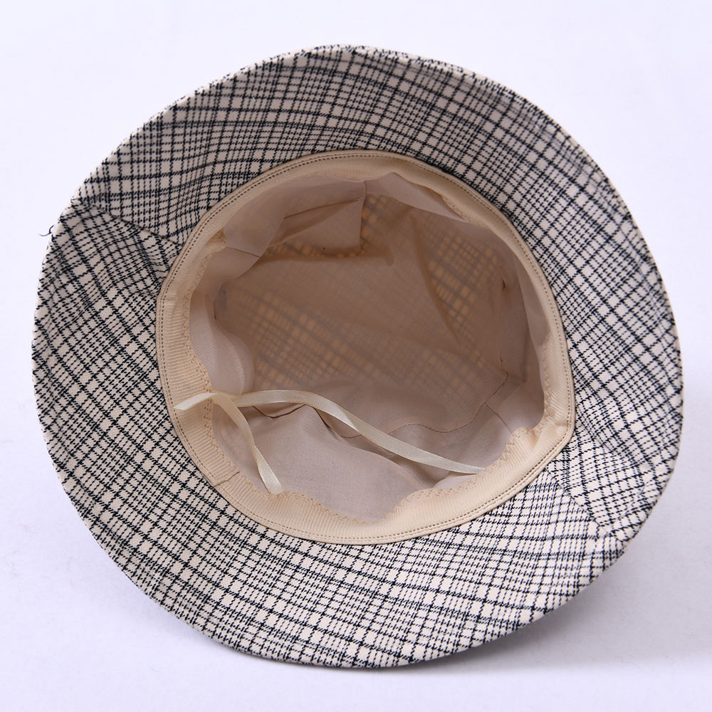 Wholesale Custom Logo Fisherman Bucket Caps Summer Spring Shade Women Luxury Plaid Bucket Hats Unisex