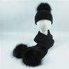 Winter Warm Knitted Hat Cute Baby Hats in Stylish With Big Pompom Knitted Beanie Baby Hat And Scarf