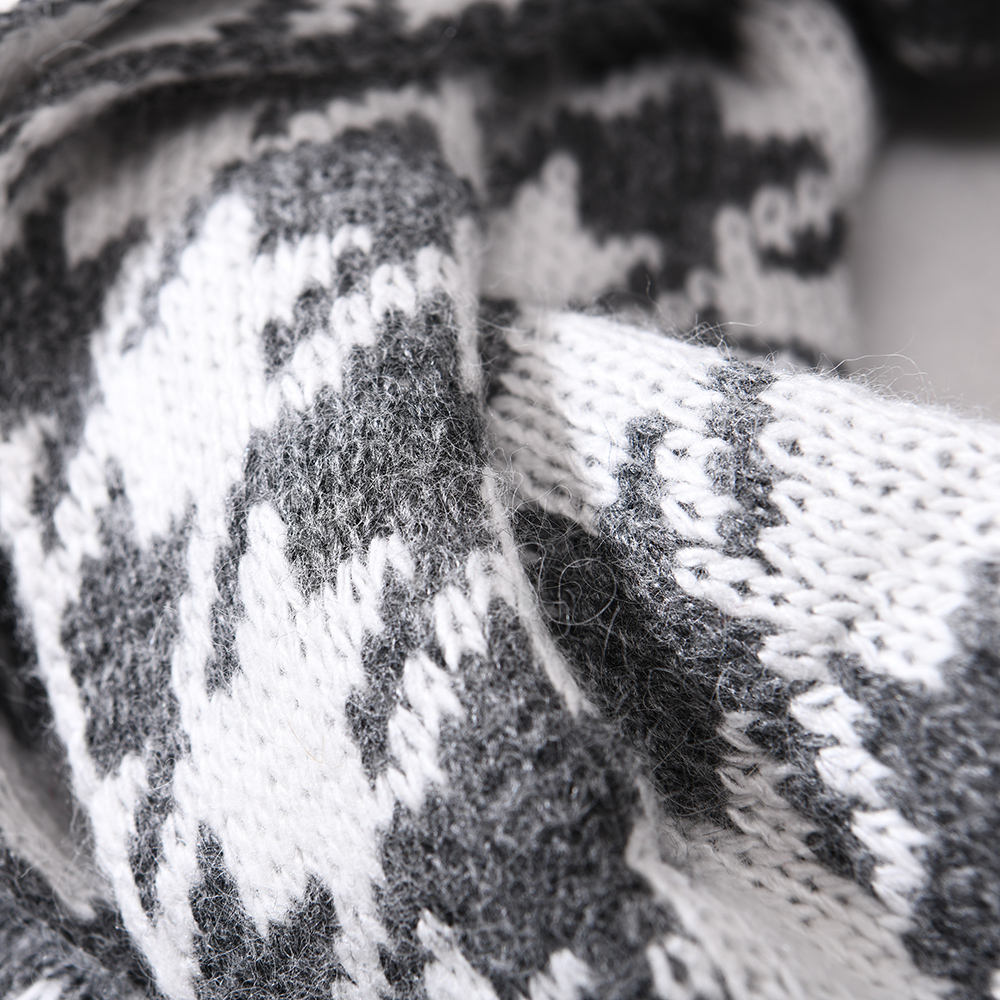 Luxury Thick Shawl Knitted Winter Scarves Ladies Plaid Women Cashmere Wool Knitting Scarf