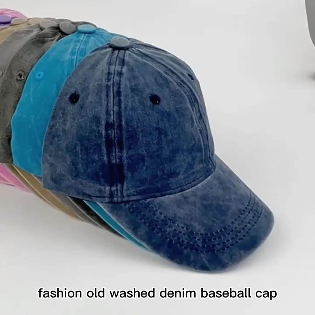 Denim Dad Hat Men and Women Washed Distressed Cap and Hat Summer Wholesale Sports Hats Men Baseball Cap