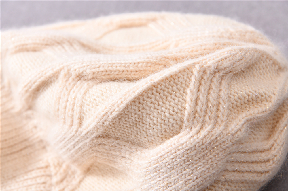 Cute Soft Warm Knitted Hats Bright Silk Double Layer Thick Winter Kids Baby Warm Beanies