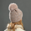 Headwear Outdoor Ski Thick Warm Mix Color Knit Winter Hat Yarn Pom Pom