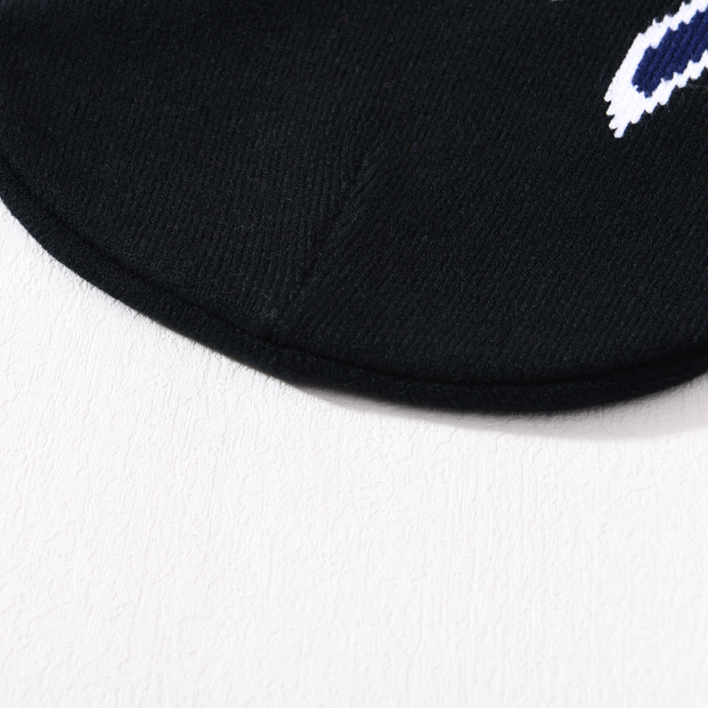 Hip Hop Cuffed Flame All Over Print Design Unisex Winter Jacquard Beanie