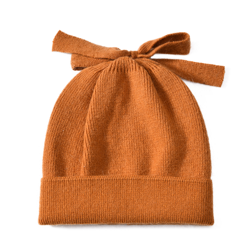 Cashmere Knitted Beanie Hats with Fur Pom Pom Ball Winter Women Korean Style Winter Hat