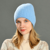 Fashion Plain Winter Hat Cashmere Wool Knit Beanies Warm Custom Winter Adult Cashmere Knitted Beanie 