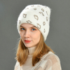 Factory Wholesale Cashmere Knit Beanie Hats Female Double Layer Thick Warm Women Winter Rhinestone Beanie