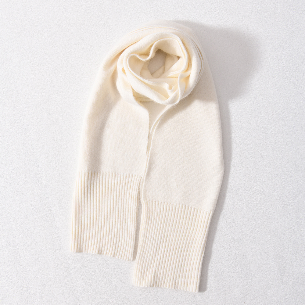 Custom Cashmere Women Long Scarf Knitted Beanie Matching Hat Sets