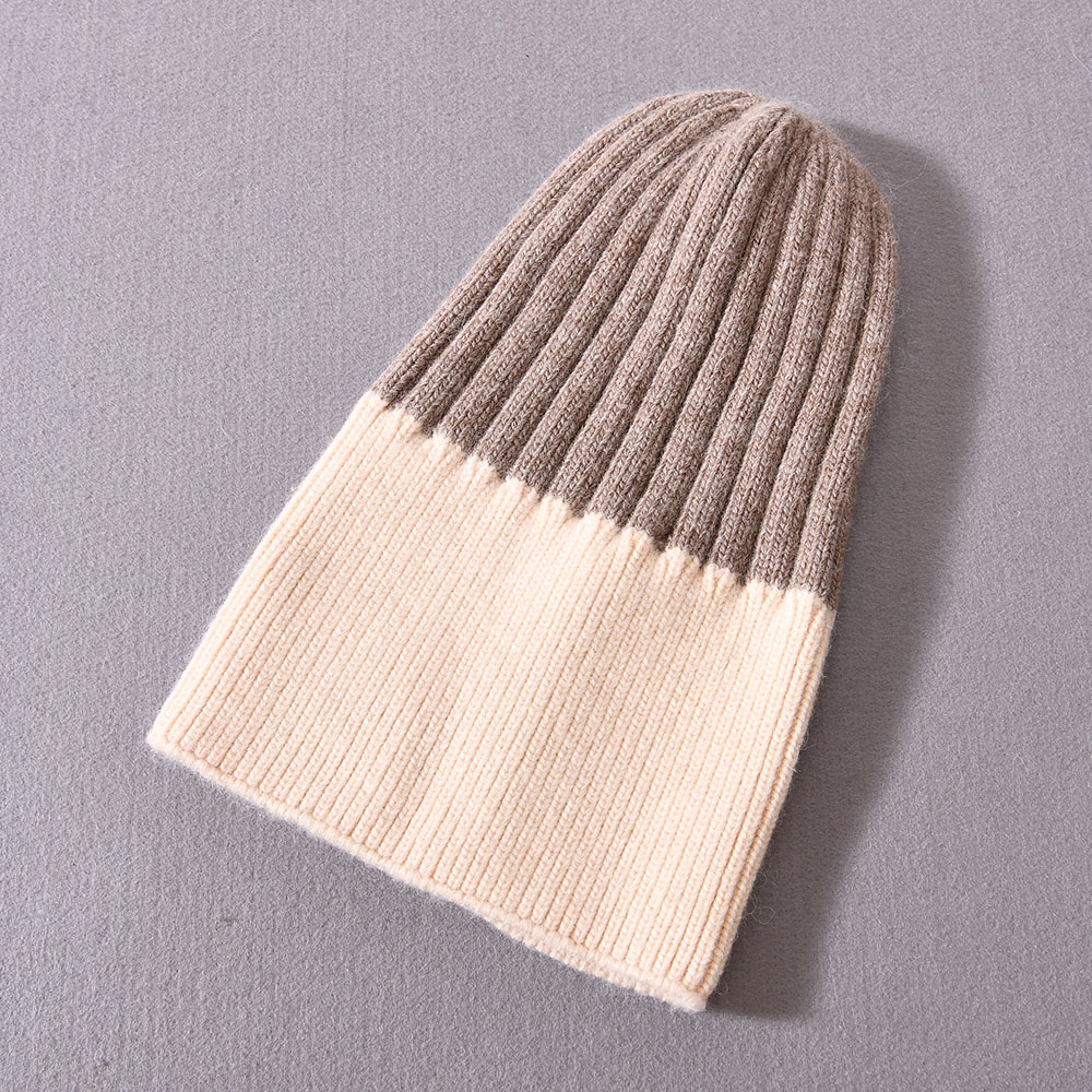 Designer Cute Baby Hat High Quality Angora Knitted Solid Color Striped Thick Warm Chunky Knit Kids Beanies