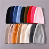 Wholesale Children Autumn Warm Solid Color Unisex Knitted Beanie Hat Striped Casual Winter Chunky Beanie Kids