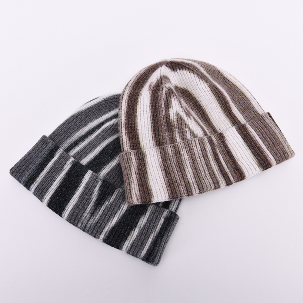 Wholesale Winter New Fashion Acrylic beanie Knitted Hats Ladies Girls Soft High Quality Acrylic Marbling Beanie Hat 