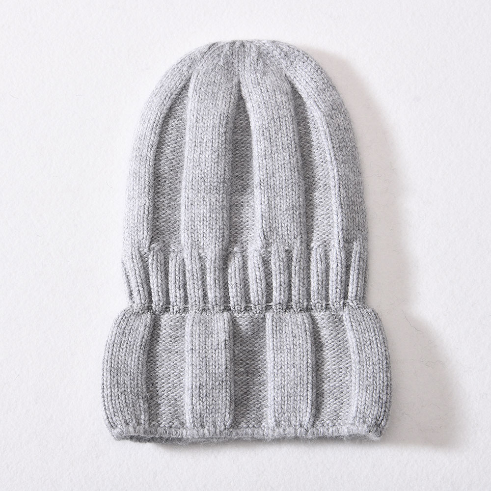 Wholesale Custom Label Bulk New Fashion Charm Soft Cuffed Striped Blank Winter Unisex Thick Knit Beanies