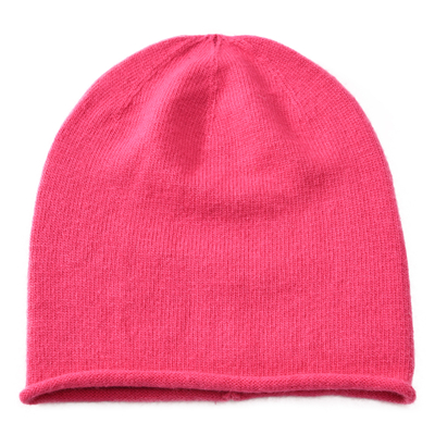 Rolled Cuffs Blank Angora Knitted Beanie Hat Women Spring Autumn Angora Roll Up Beanie