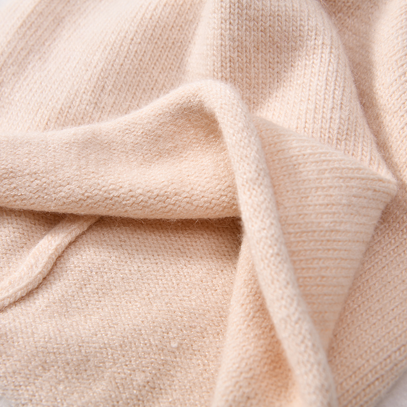 Rolled Cuffs Blank Angora Knitted Beanie Hat Women Spring Autumn Angora Roll Up Beanie
