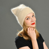 Women Knitted Winter Hat Cat Ears Female Warm Angora Knitted Beanie Girls Solid Beanie Soft Hat