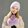 Autumn Winter Warm Beanies Hats Casual Women Solid Adult Angora Colors Knitted Beanie Hat with Bright Wire 