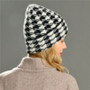 Wholesale Women Lady Check Pattern Thick Warm Cashmere Knitted Ladies Winter Hat