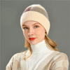 Hot Sell Custom Women Bonnet Fashion Plaid Cashmere Knitted Thick Warm Winter Hats for Women Beanie