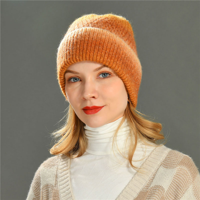 Custom Unisex Adult Knitted Multicolor Warm Winter Wool Ribbed Beanie