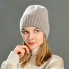 Custom Logo Trendy High Quality Warm Winter Hats Skulies Women Wholesale Cashmere Plain Beanies Knitted