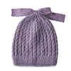 Soft Ribbed Beanie Knit Ski Cap Skull Hat Warm Solid Color Beanie Ladies Winter Bow Angora Knitted Hat Beanies