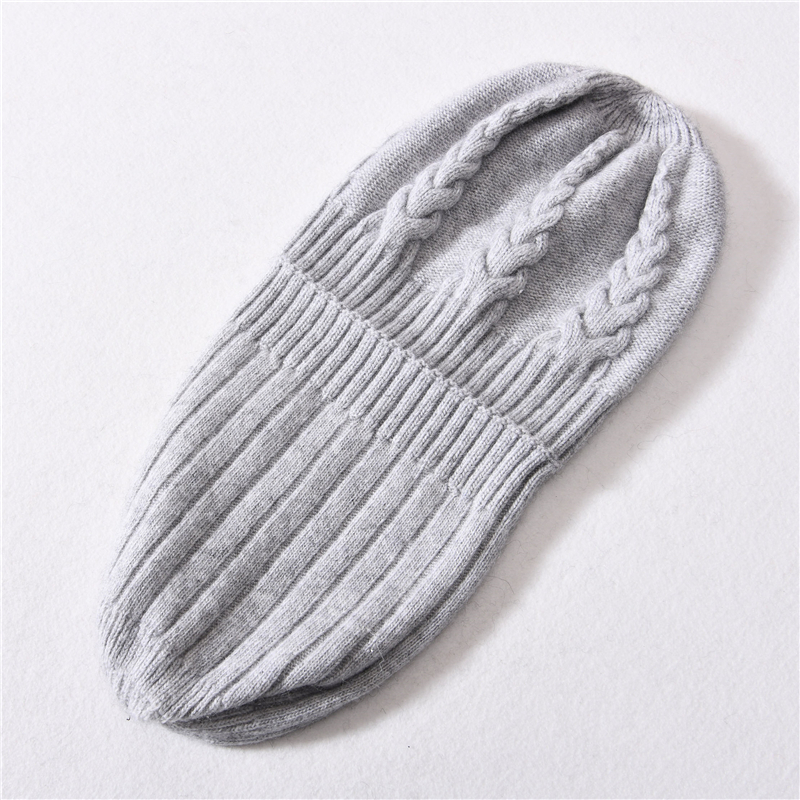 OEM ODM Twist Cashmere Knitted Winter Beanie Hats Winter Double Layer Women Custom Cashmere Beanies Wholesale