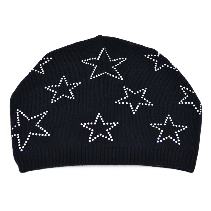 Women Winter Hat New Fashion Warm Soft New Design Wool Knitted High Quality Star Beanie Women Winter Hats
