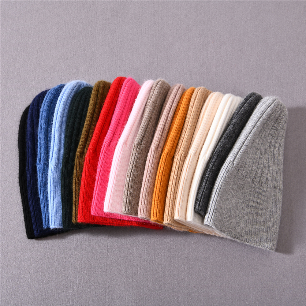 Wholesale Children Autumn Warm Solid Color Unisex Knitted Beanie Hat Striped Casual Winter Chunky Beanie Kids