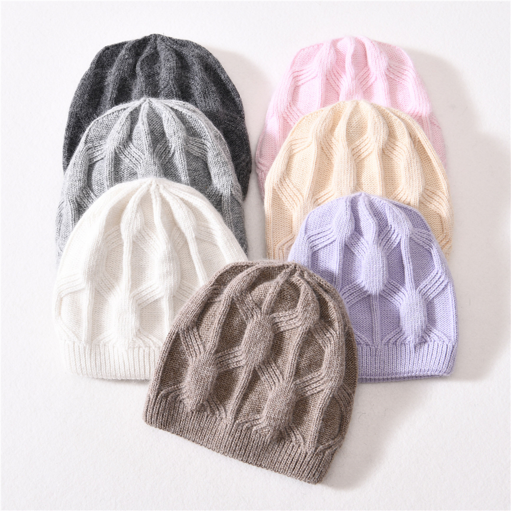 Cute Soft Warm Knitted Hats Bright Silk Double Layer Thick Winter Kids Baby Warm Beanie