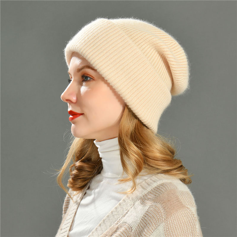 New Unisex Soft Warm Stretchy Beanie Winter Striped Wholesale Chunky Thick Cuffed Beanie Hats 