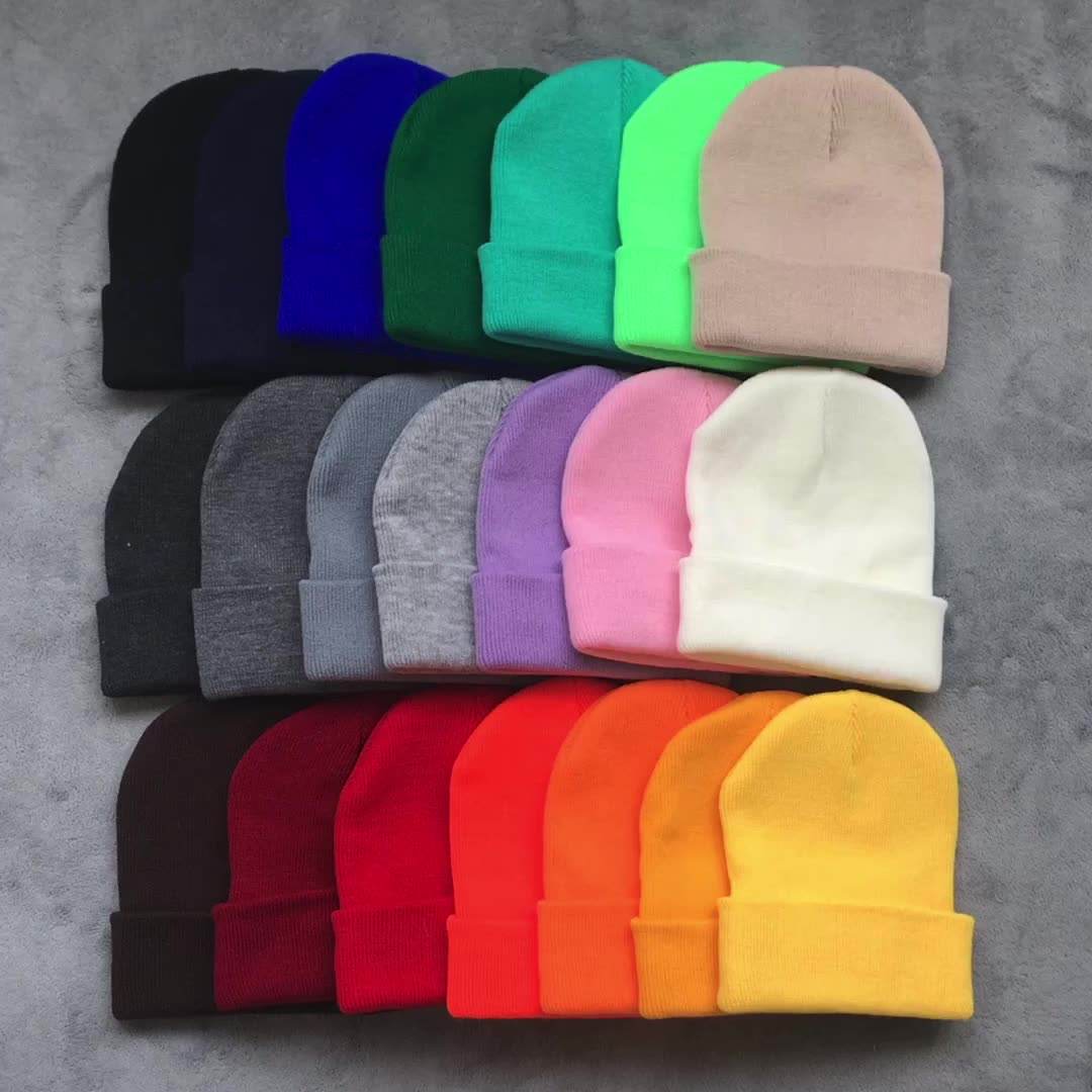 Children's Knitted Beanie 1-5 Years Old Autumn Winter Fashion Pure Candy Color Kids Beanie