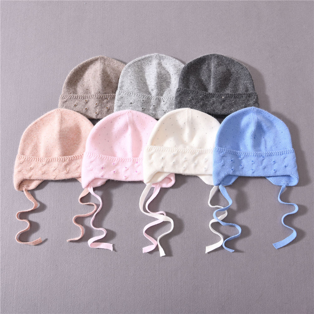 Winter Knitted Beanies Baby Earflap Soft Warm Unisex Cute Winter Knit Kids Ski Beanies